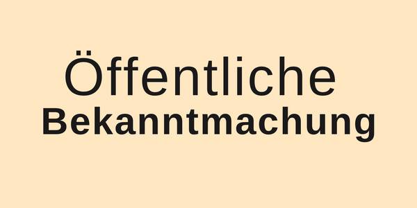 ffentliche bekanntmachung