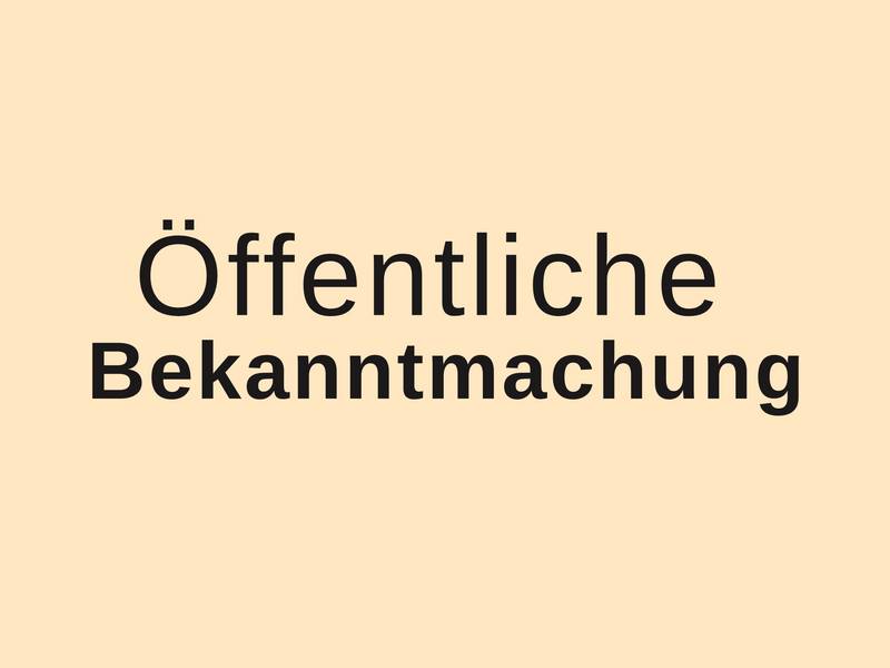 ffentliche bekanntmachung